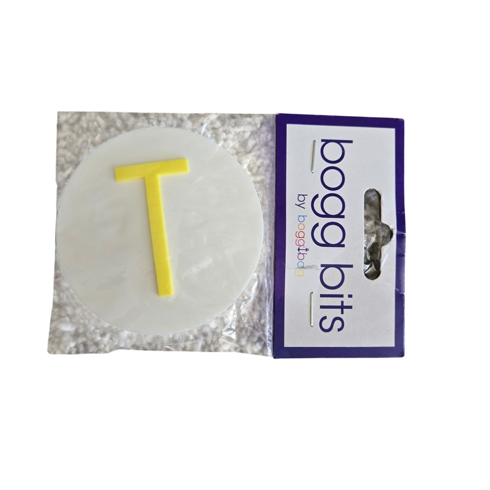 Bogg Bits Letter T Charm Unisex OS Yellow New Initial Bag Accessory